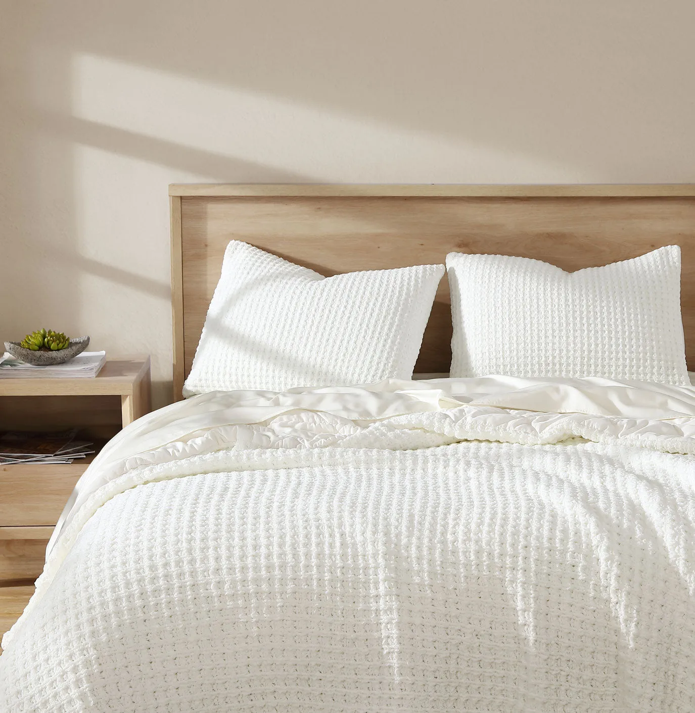 Snug Waffle   Bamboo Sham Set