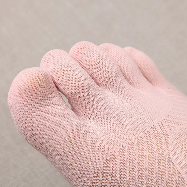 Summer Ladies Hollow Breathable Silicone Non-slip Five-finger Boat Socks Yoga Socks, Size:One Size(Skin Color)