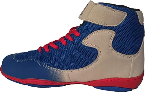 The Patriot blue wrestling shoes by 4 Time All American sizes 1-9.5