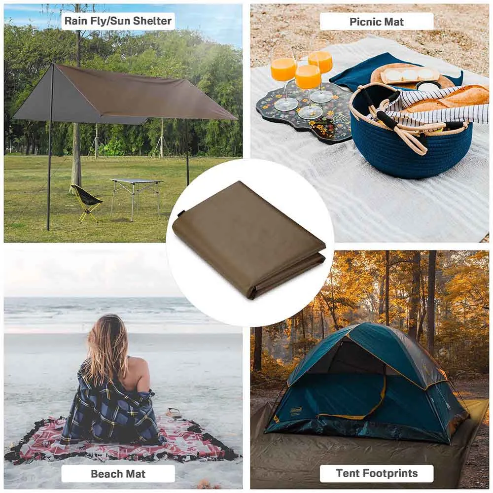 TheLAShop 10x10ft Waterproof Camping Tarp Lightweight UV50  PU3,000mm