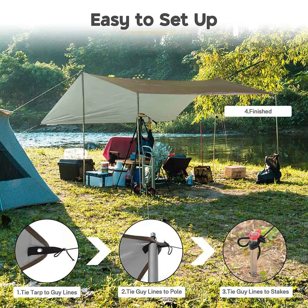 TheLAShop 10x10ft Waterproof Camping Tarp Lightweight UV50  PU3,000mm