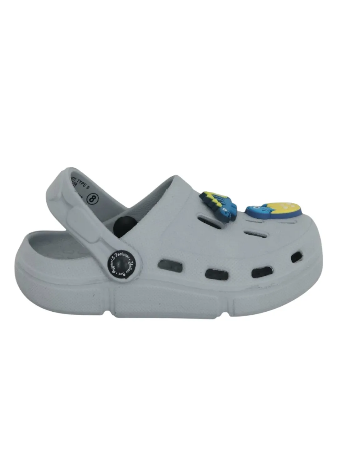 Trendy Grey Boys' Clogs with Cute 3D Dinosaur Charms