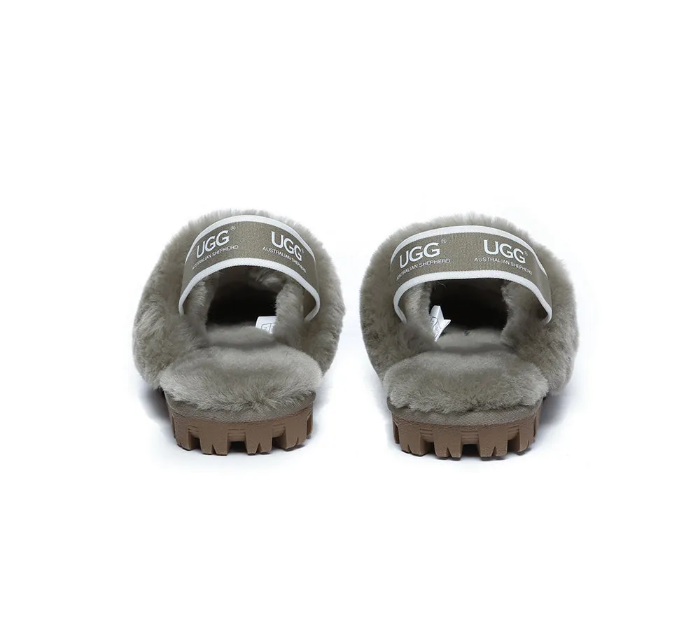 Unisex Sheepskin Wool Suede Upper Slingback Slippers Waffle Plus