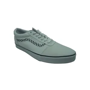 Vans Men's Ward DX Checker Stripe Casual Skate Shoes White Black Size 13