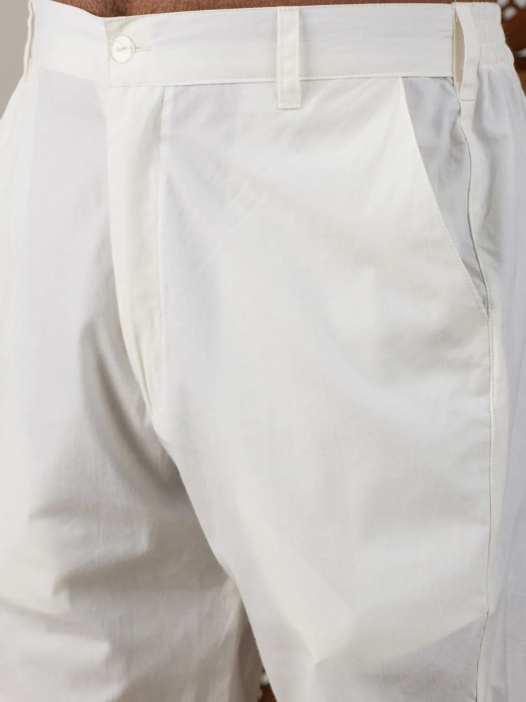 Vastramay Men's Coffee Cotton Kurta Set