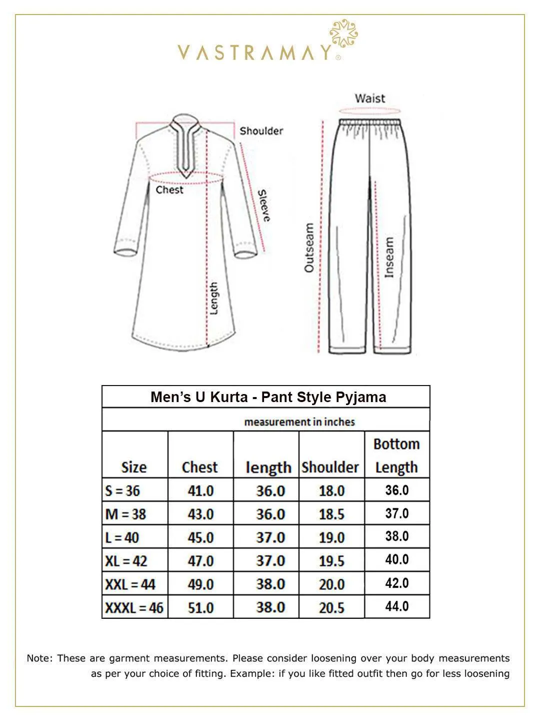 VASTRAMAY Men's Rose Gold Silk Blend Kurta