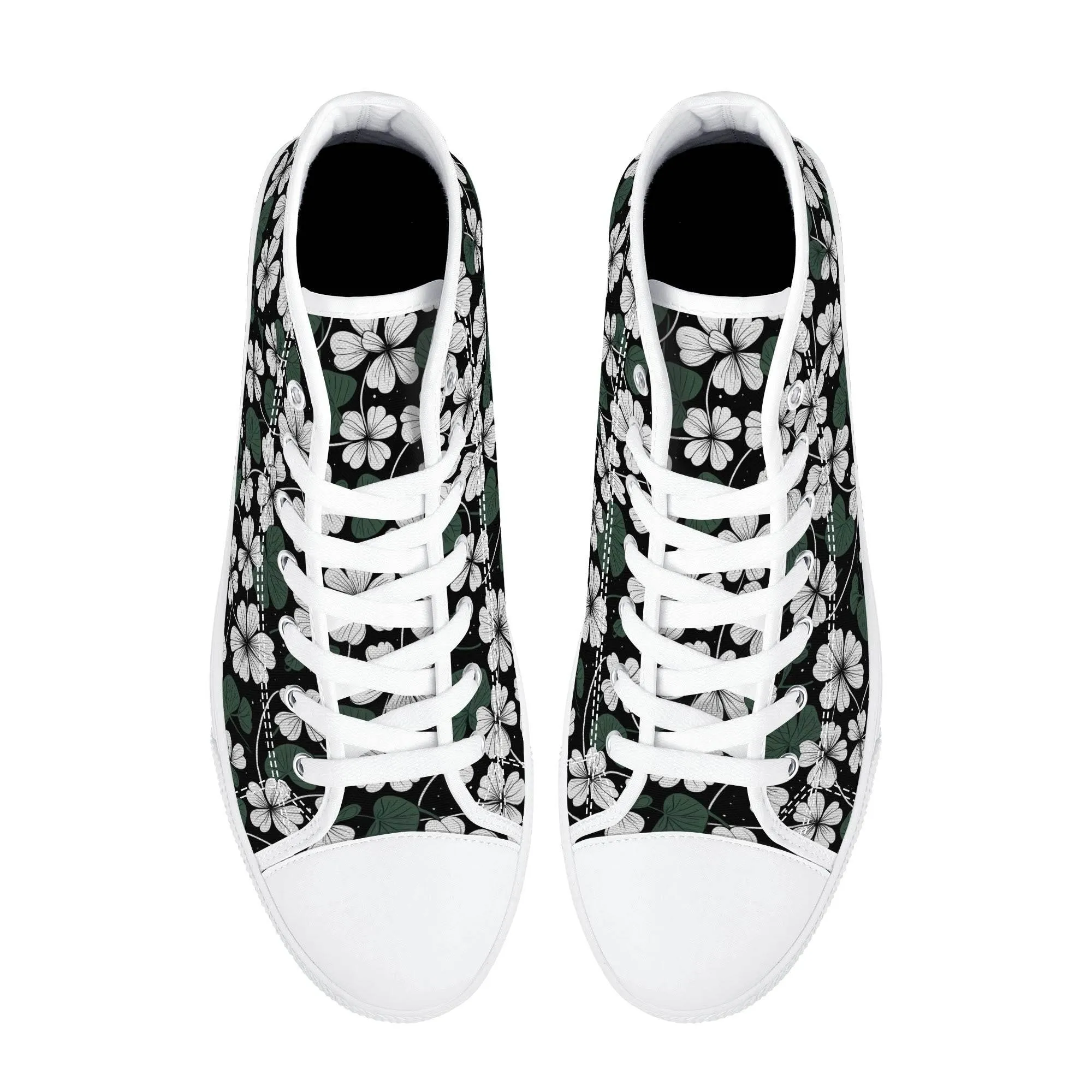 White Clover Mens High Top Canvas Shoes