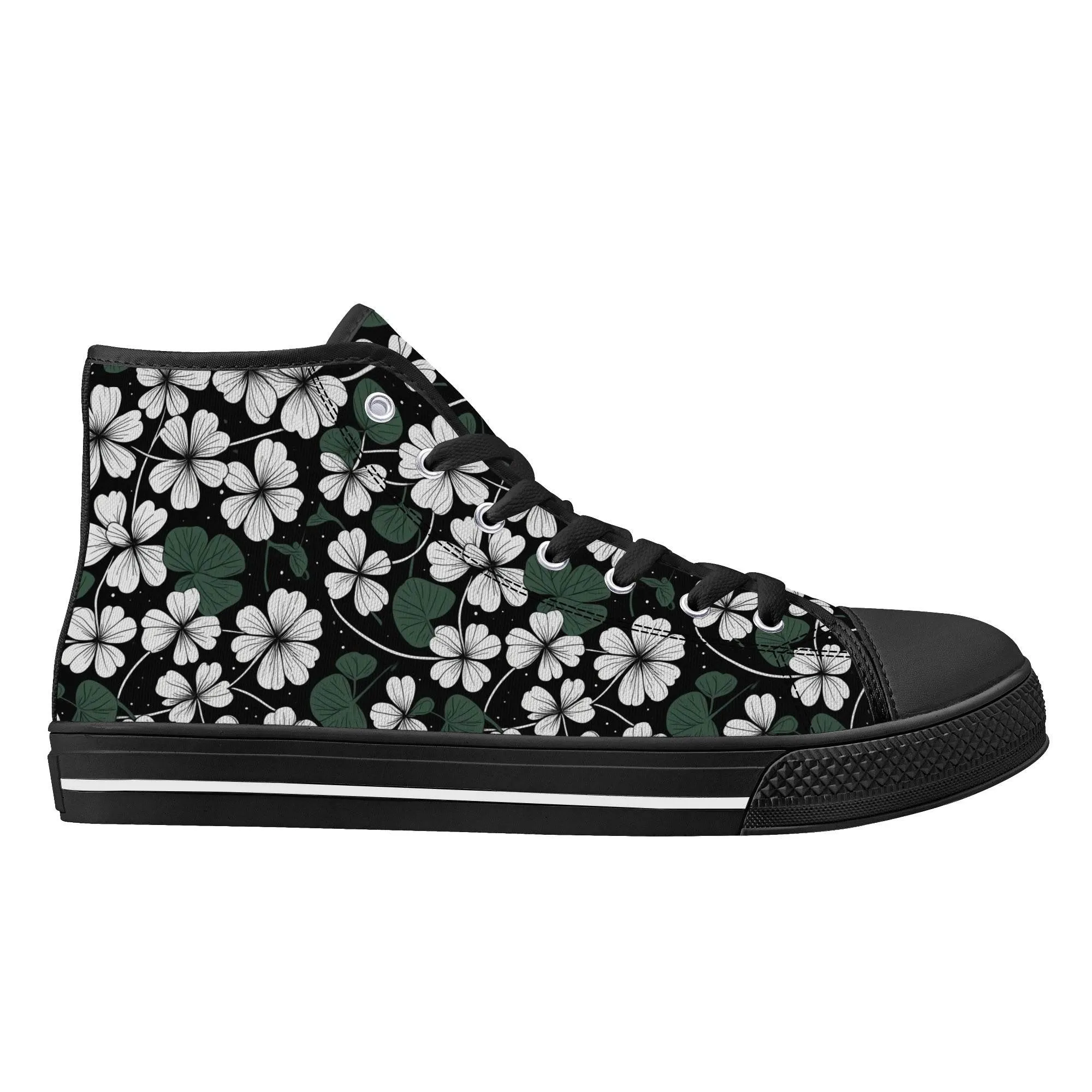 White Clover Mens High Top Canvas Shoes