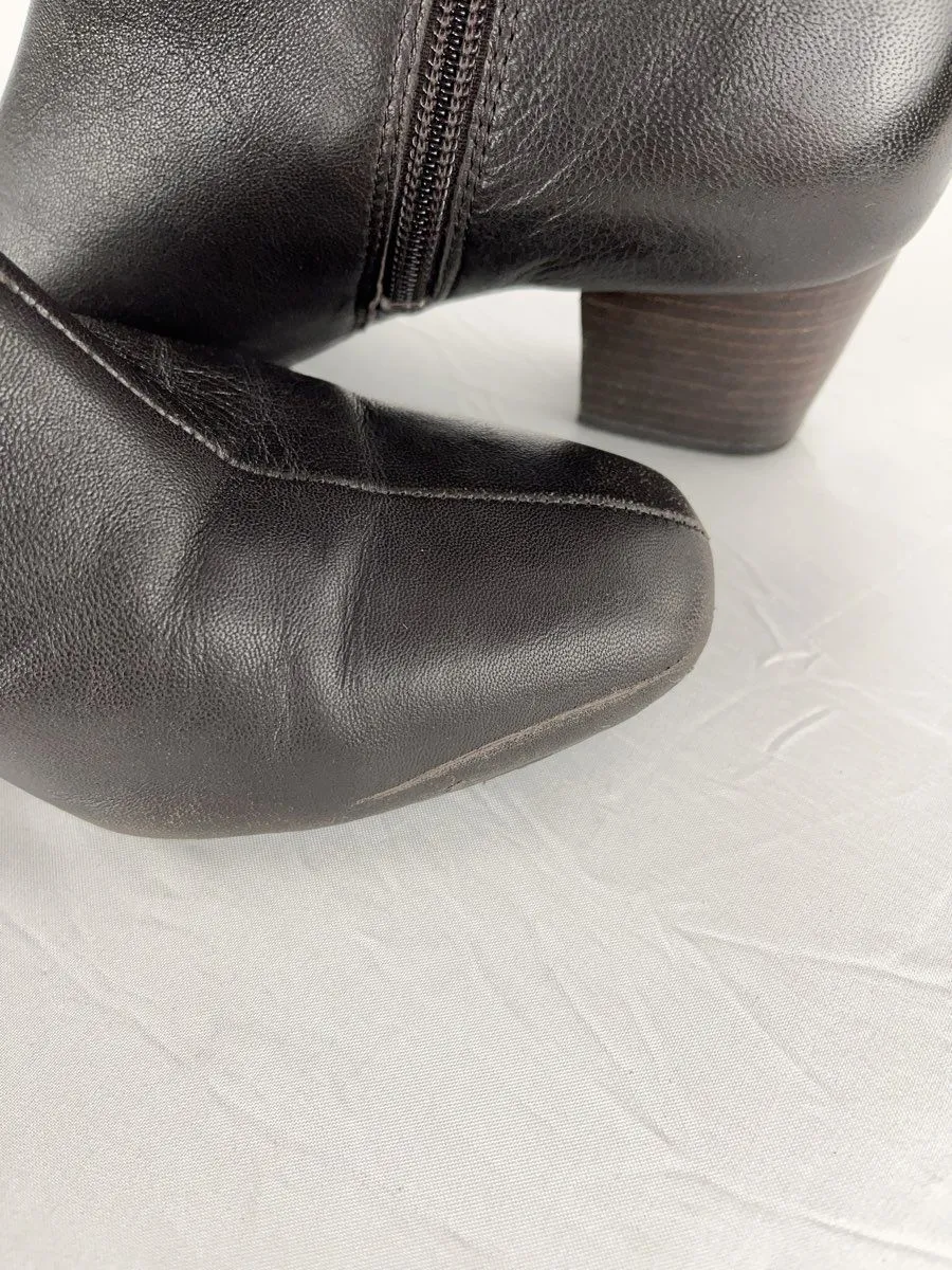 Women's Antonio Melani Caleb Brown Leather Ankle Boots Size 7
