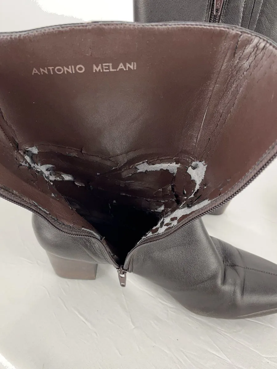 Women's Antonio Melani Caleb Brown Leather Ankle Boots Size 7