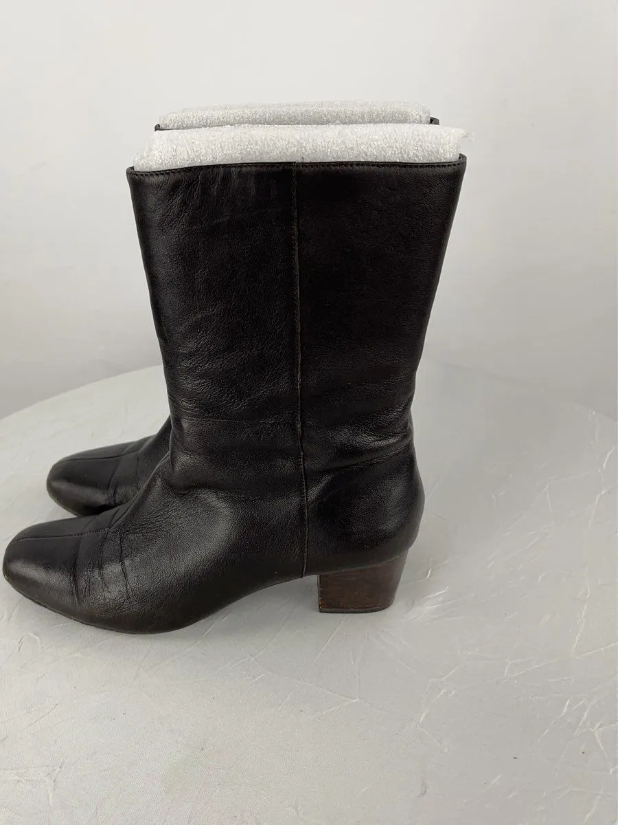 Women's Antonio Melani Caleb Brown Leather Ankle Boots Size 7