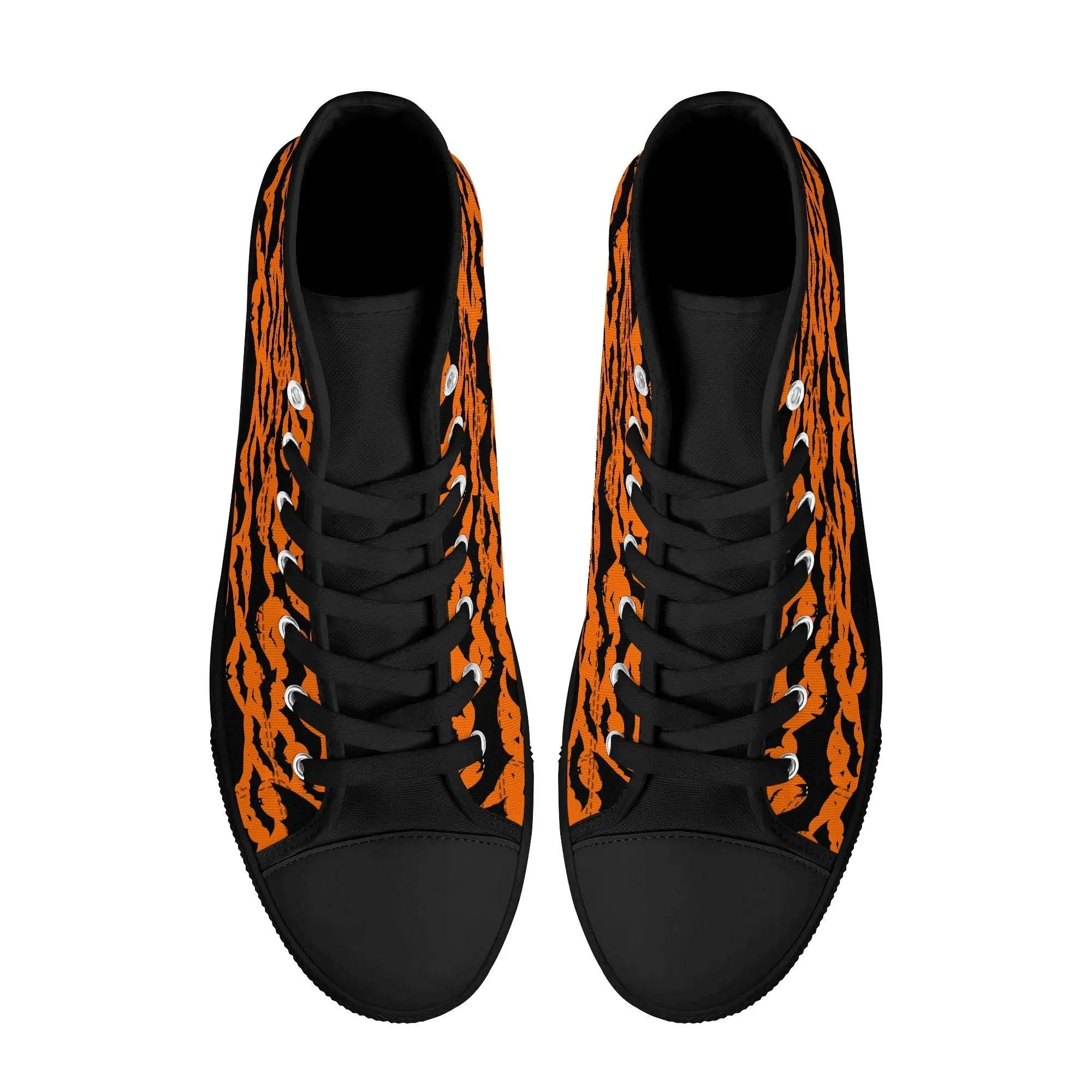 Womens Rubber High Top Halloween Bats Canvas Shoes