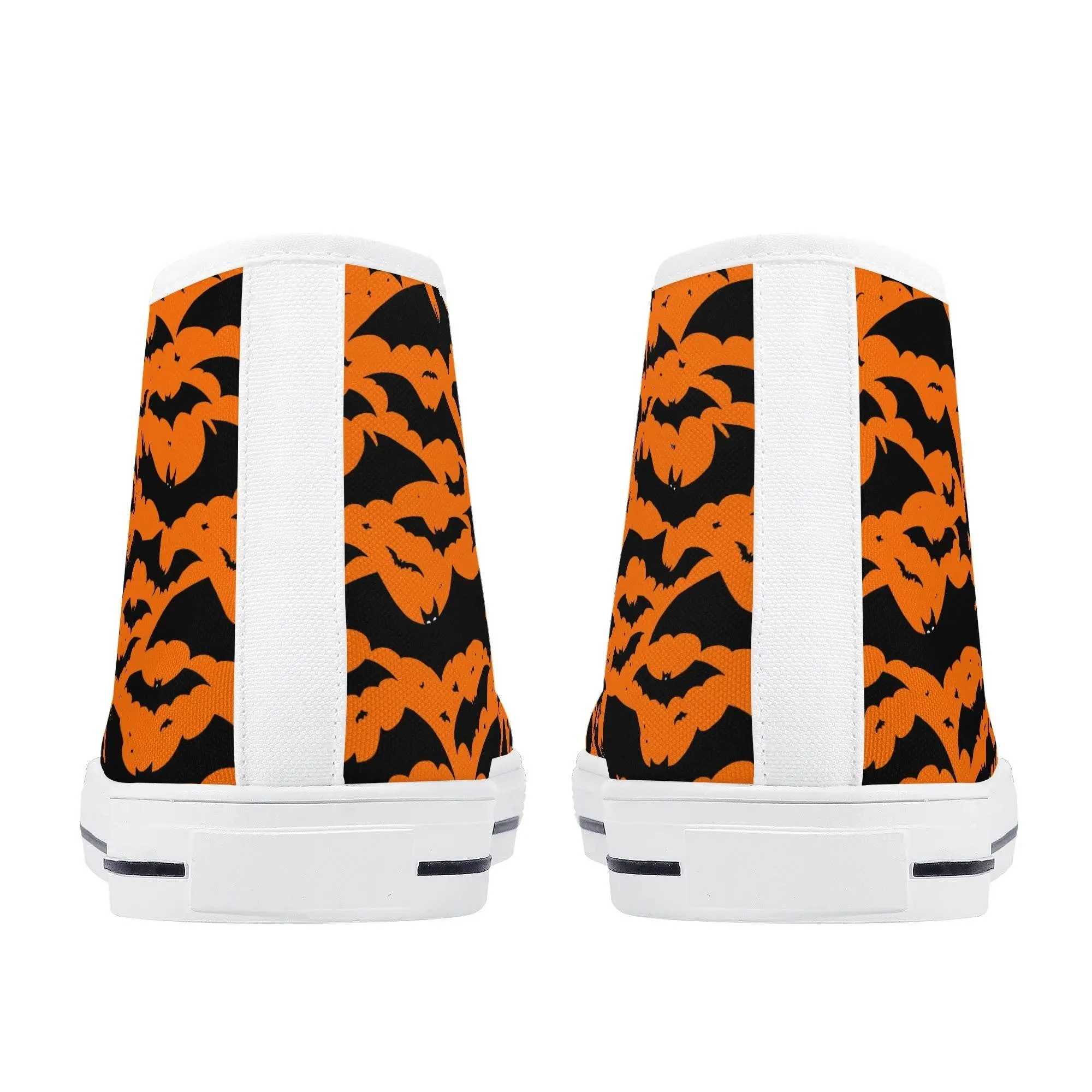 Womens Rubber High Top Halloween Bats Canvas Shoes