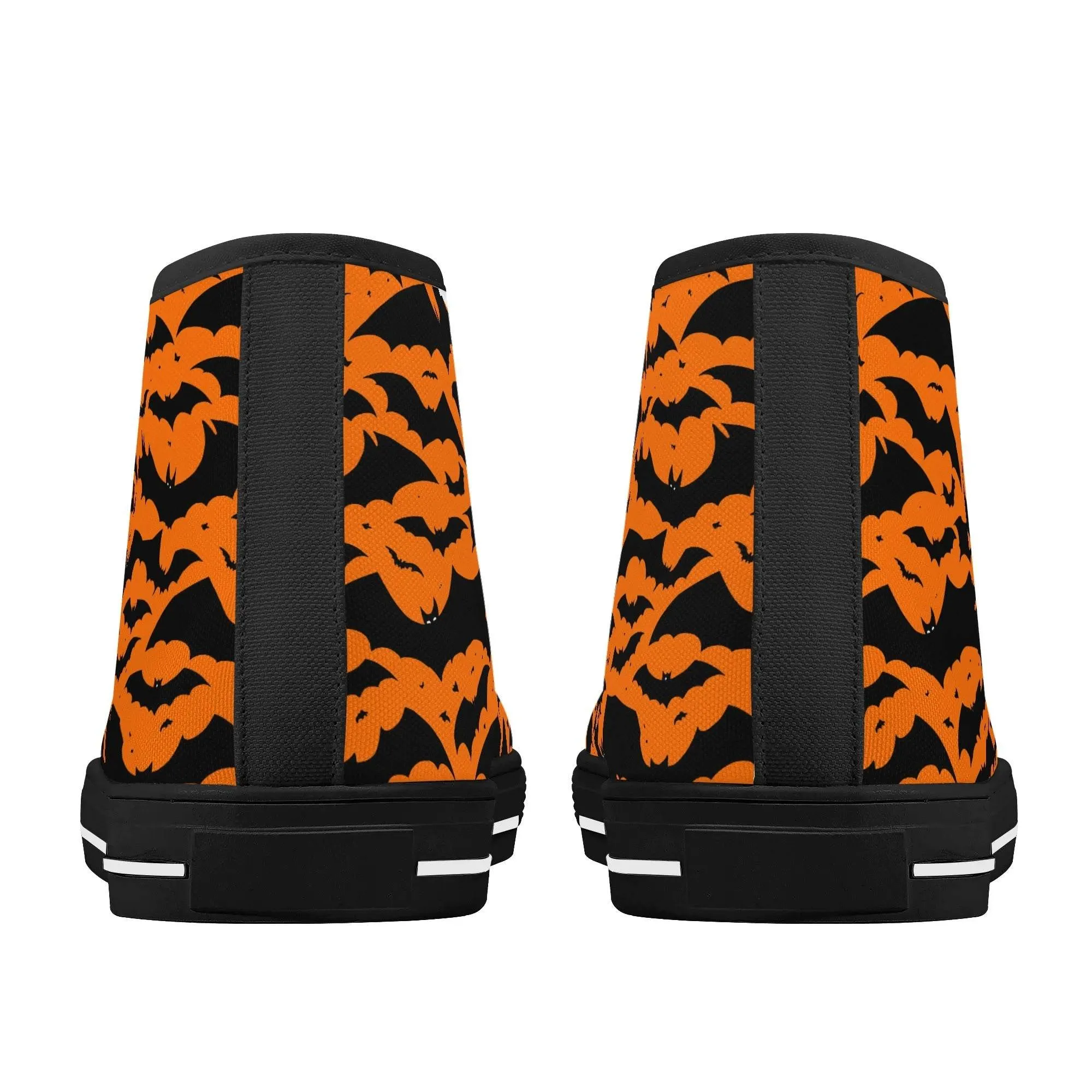Womens Rubber High Top Halloween Bats Canvas Shoes