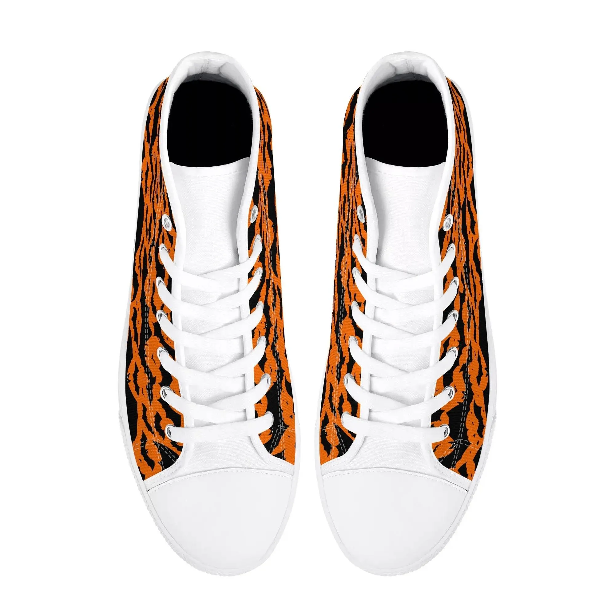 Womens Rubber High Top Halloween Bats Canvas Shoes